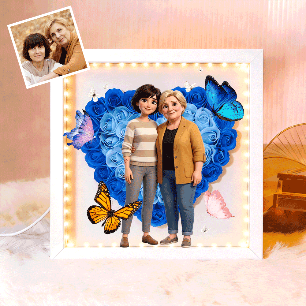 Personalized Butterfly Photo, Flower Shadow Boxgift For Mother's Day