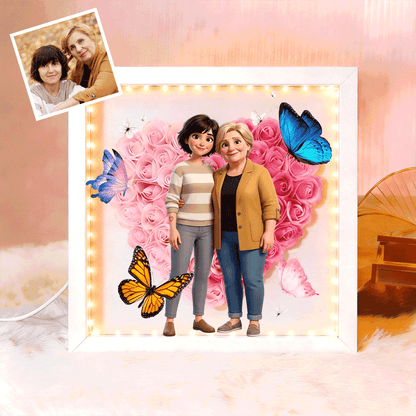 Personalized Butterfly Photo, Flower Shadow Boxgift For Mother's Day