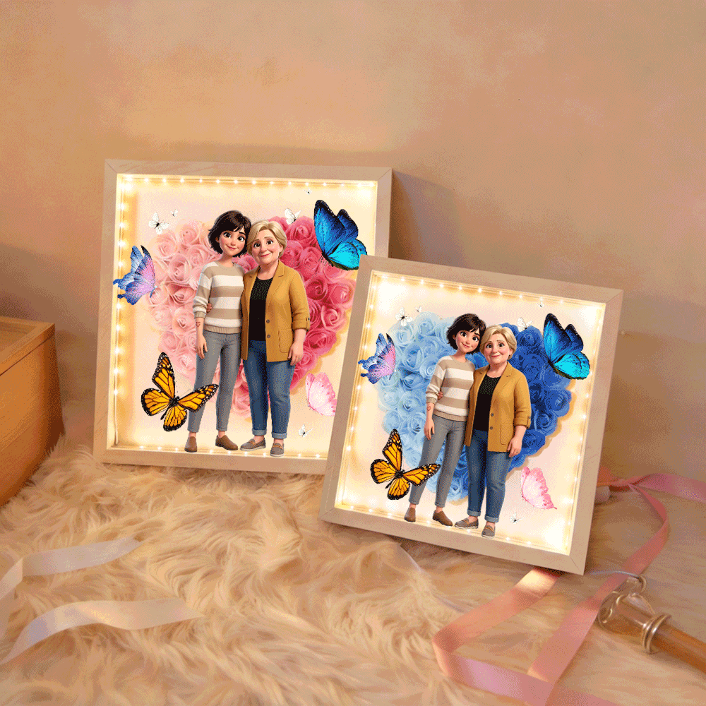 Personalized Butterfly Photo, Flower Shadow Boxgift For Mother&