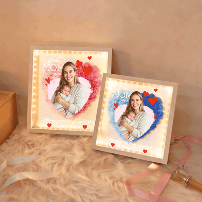 Custom Best Mom Ever Photo Flower Shadow Box, A Mother&