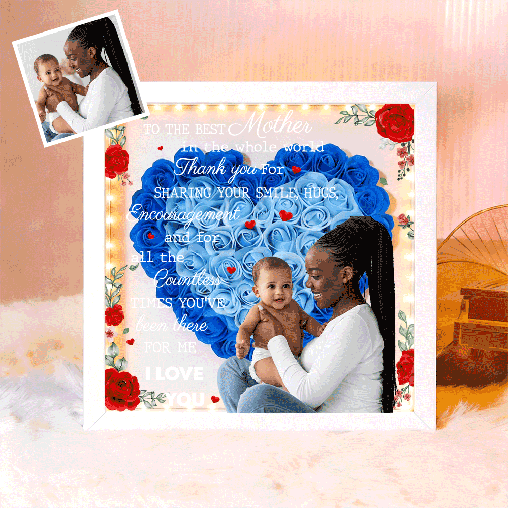 Custom TO THE BEST MOTHER IN THE WHOLE WORLD Flower Shadow Box Gift For Mother&