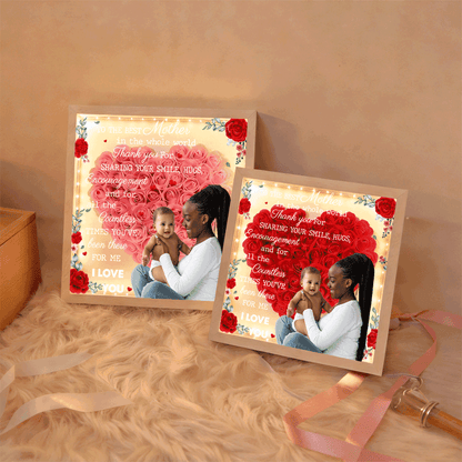 Custom TO THE BEST MOTHER IN THE WHOLE WORLD Flower Shadow Box Gift For Mother&