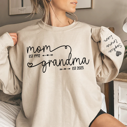 Custom Mom Grandma Est Year Sweatshirt | Mother's Day Gifts