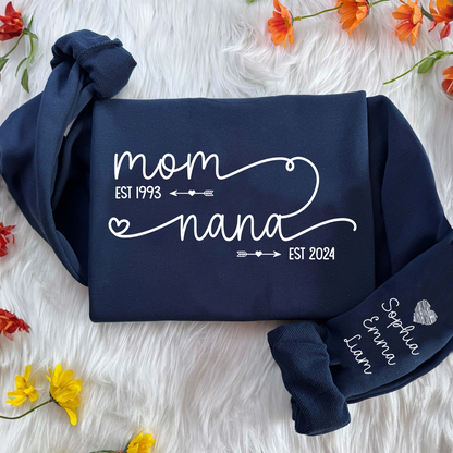 Custom Mom Grandma Est Year Sweatshirt | Mother's Day Gifts