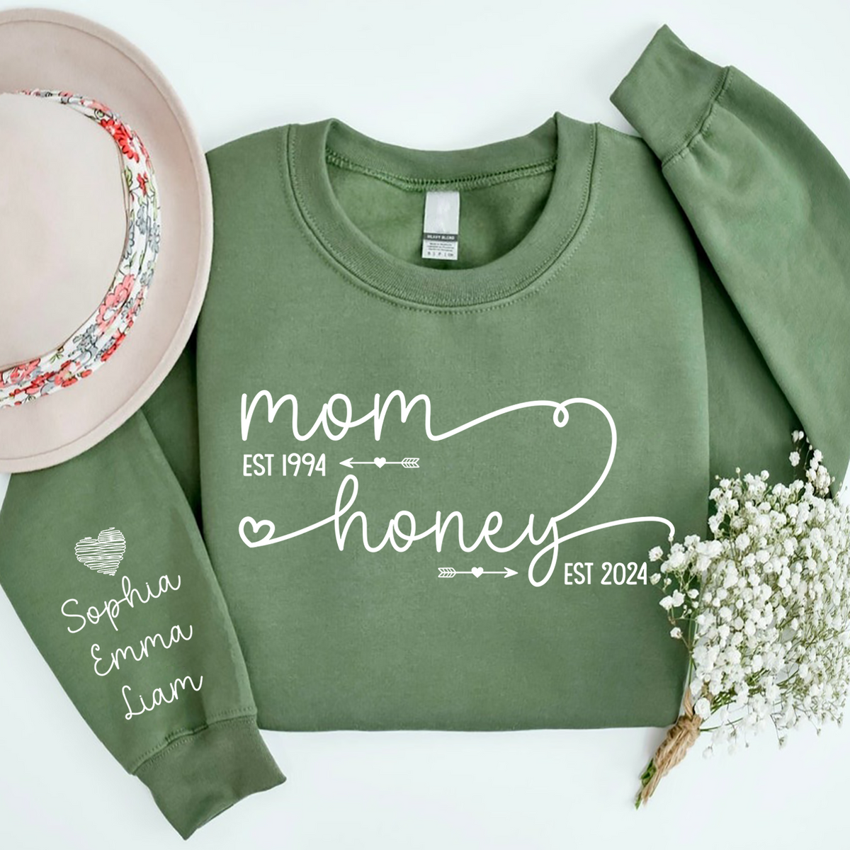 Custom Mom Grandma Est Year Sweatshirt | Mother's Day Gifts