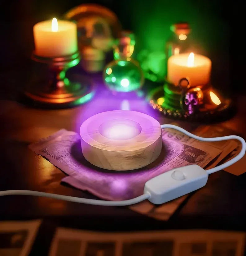 Dad &amp; Me Fist Bump Crystal Ball Lamp - Personalized LED Night Light for Dad, Daddy, Papa, Father