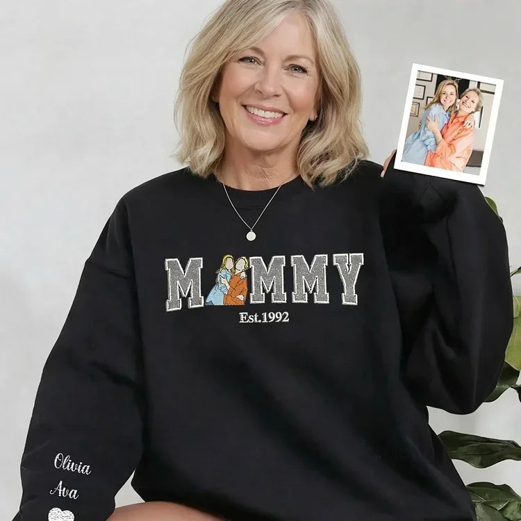 Customize Mom's Glitter Sweatshirt With Photo To Show Her Love