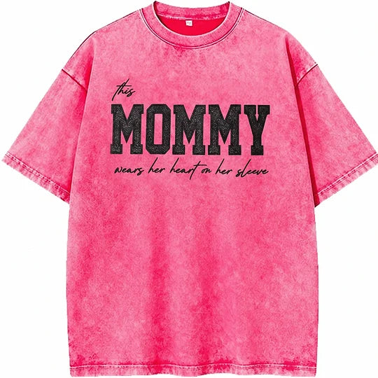 Custom Mama Glitter Embroidered Washed Sweatshirt with Kids' Names | Mother's Day Gift