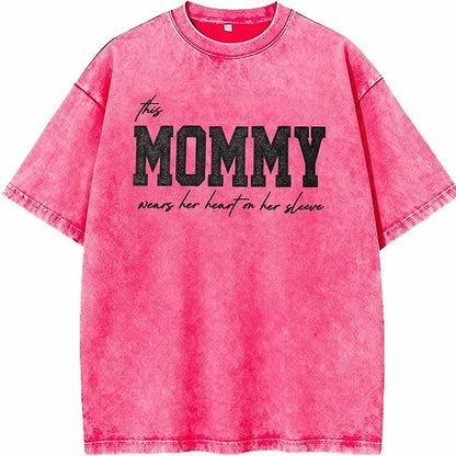 Custom Mama Glitter Embroidered Washed Sweatshirt with Kids' Names | Mother's Day Gift