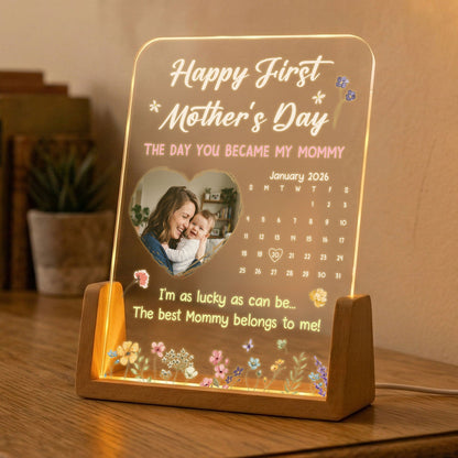 The Day You Became My Mommy, Daddy, Grandma, Papa - Custom Calendar - Personalized Night Light
