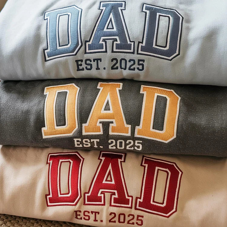 Custom Embroidered Dad Sweatshirt with Multilayer Outline