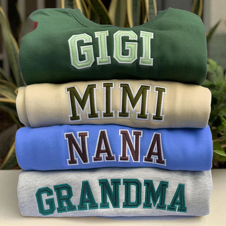 Custom Mama & Dad Embroidered Sweatshirt | Gift for Mom & Dad