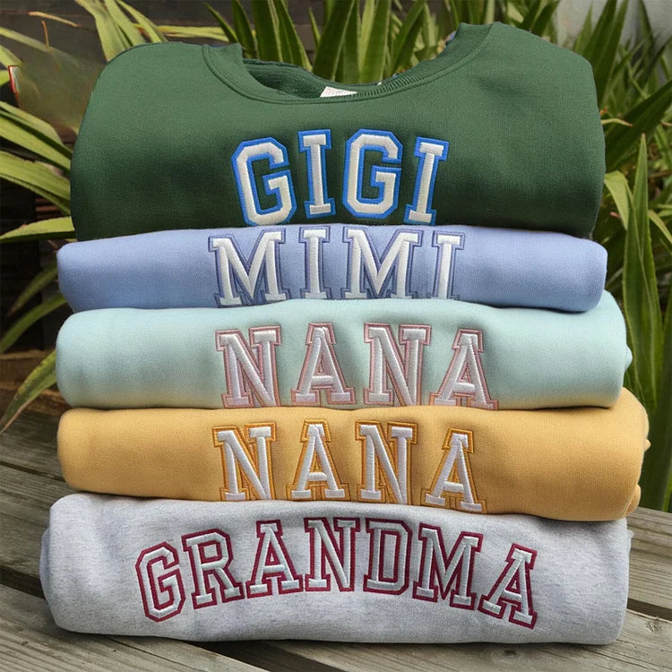 Custom Mama &amp; Dad Embroidered Sweatshirt | Gift for Mom &amp; Dad