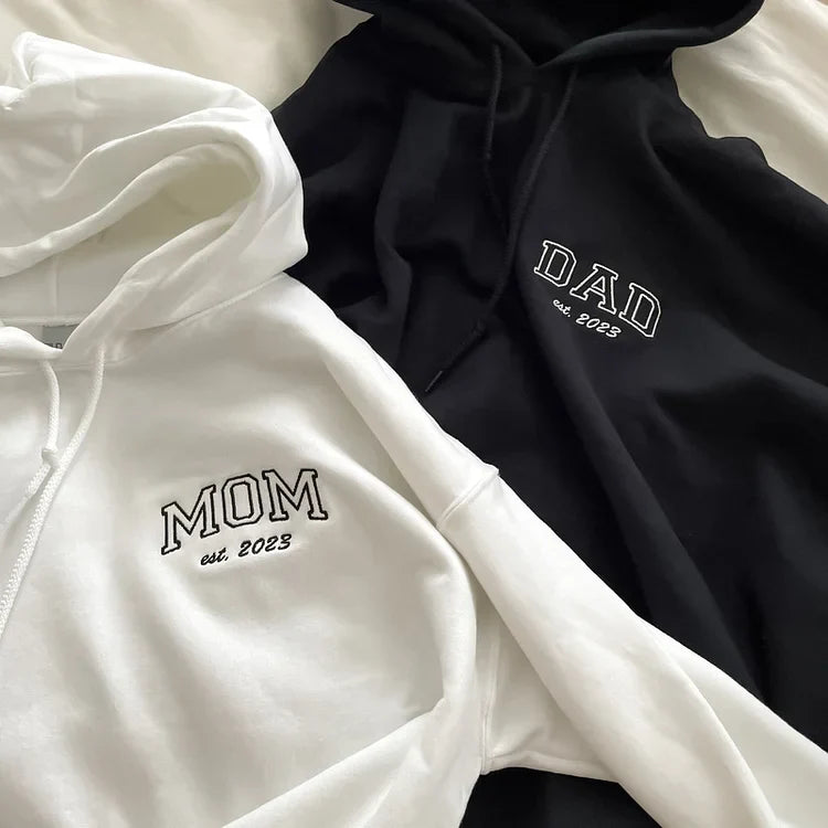 Custom Embroidered Mom &amp; Dad Sweatshirt | Gift for Mom &amp; Dad