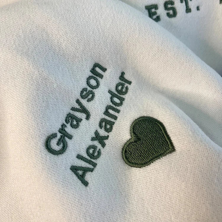 Custom Embroidered Mom &amp; Dad Sweatshirt | Gift for Mom &amp; Dad