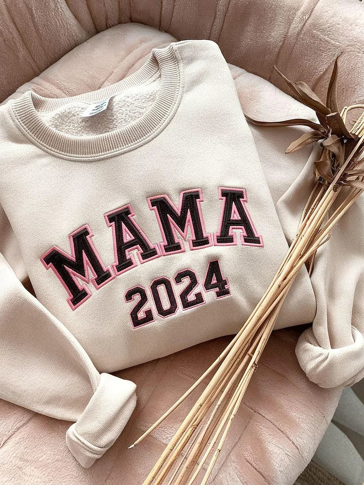 Custom Mom Dad Embroidered Sweatshirt with Year | Gift for Parents