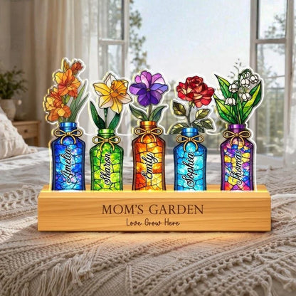 Personalized Mom’s Garden Birth Month Flowers Night Light – Mother’s Day Gift