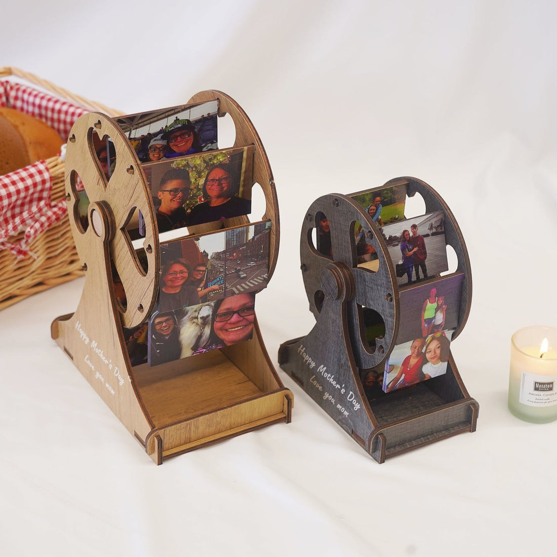 Personalized Photo Ferris Wheel  | Unique Rotating Memory Frame Gift for Mother&