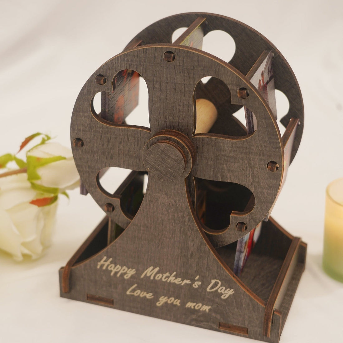Personalized Photo Ferris Wheel  | Unique Rotating Memory Frame Gift for Mother&