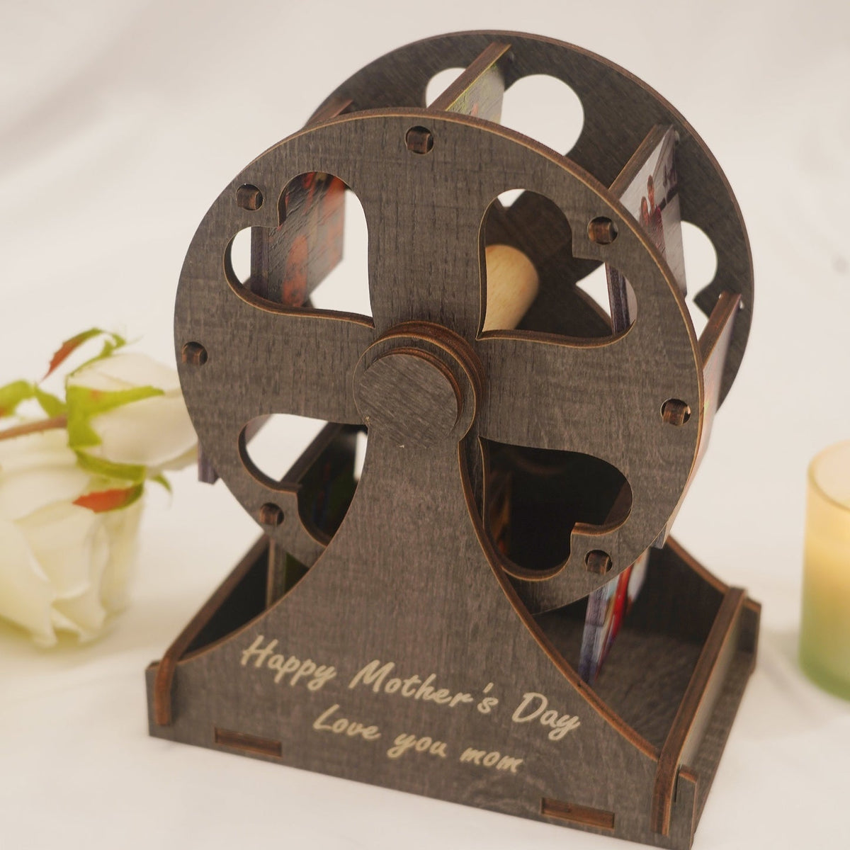 Personalized Photo Ferris Wheel  | Unique Rotating Memory Frame Gift for Mother&