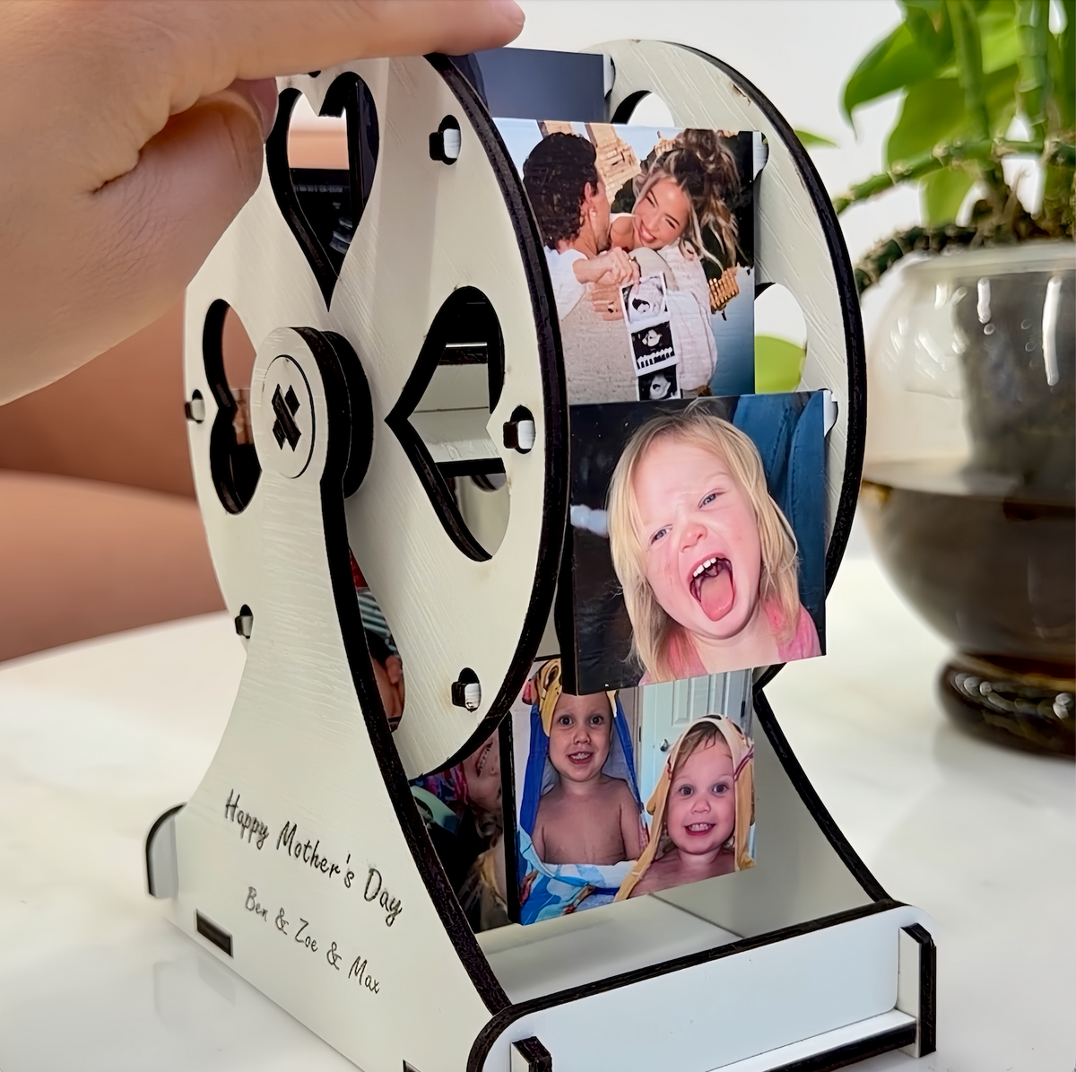 Personalized Photo Ferris Wheel  | Unique Rotating Memory Frame Gift for Mother&