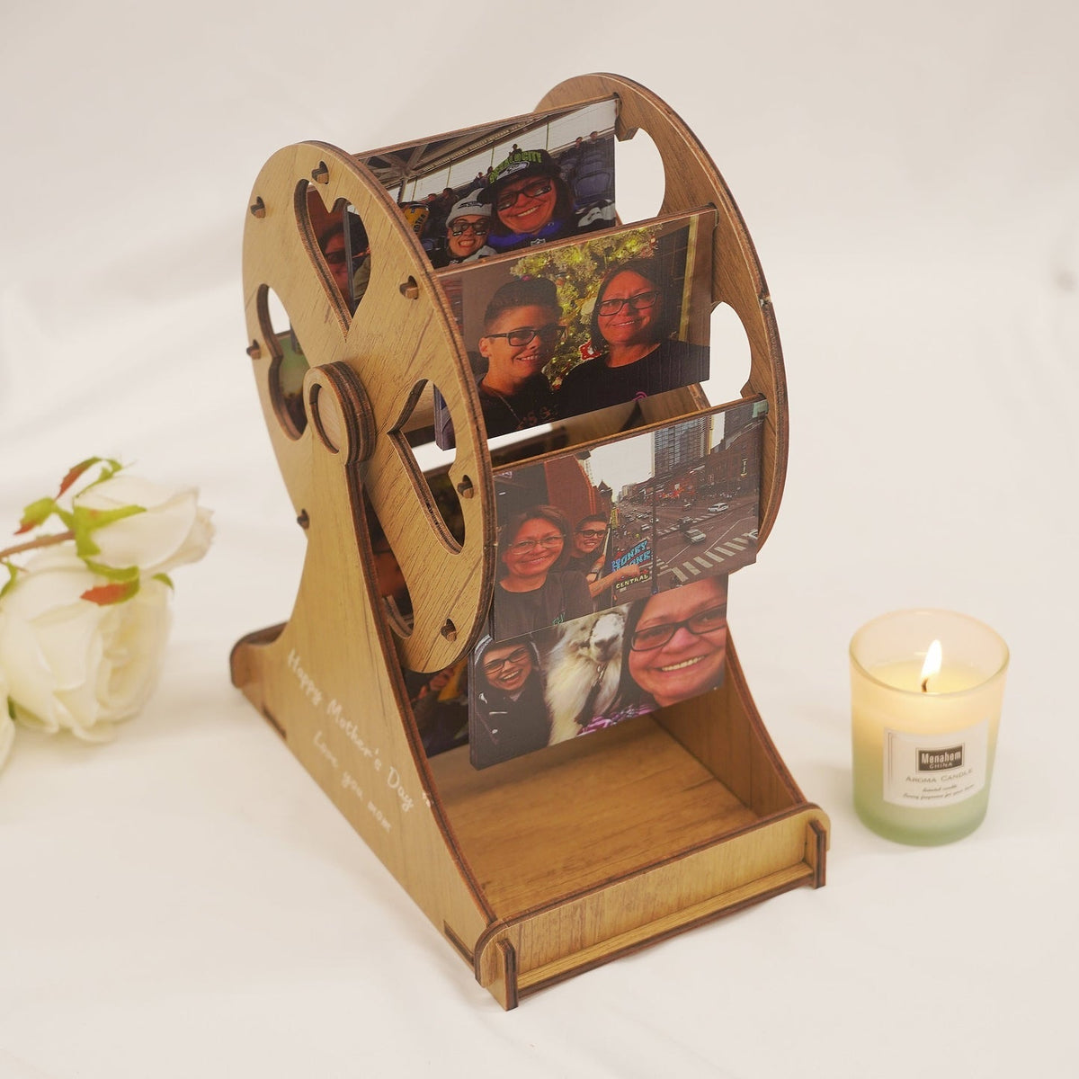 Personalized Photo Ferris Wheel  | Unique Rotating Memory Frame Gift for Mother&
