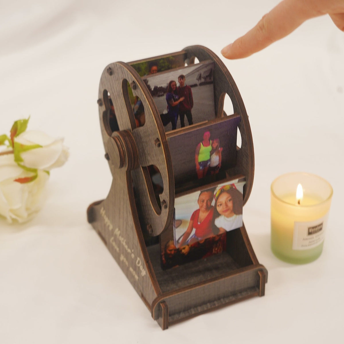 Personalized Photo Ferris Wheel  | Unique Rotating Memory Frame Gift for Mother&