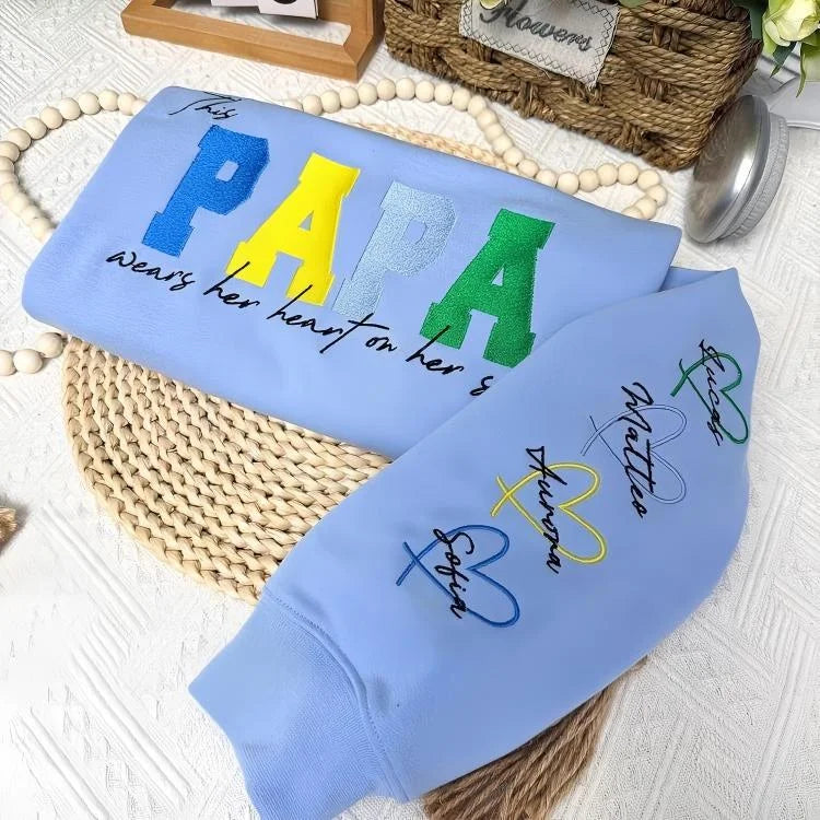 Personalized "Heart on Sleeve" Embroidered Sweatshirt for Dad | Father&