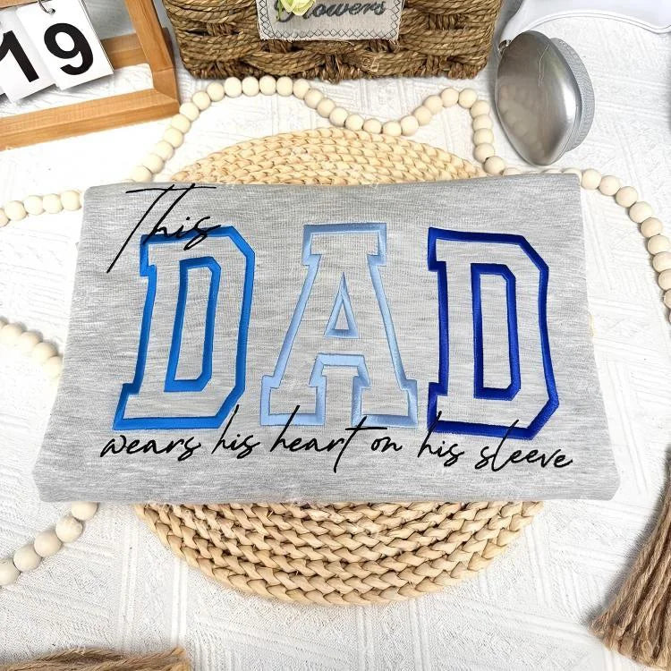 Personalized "Heart on Sleeve" Embroidered Sweatshirt for Dad | Father&