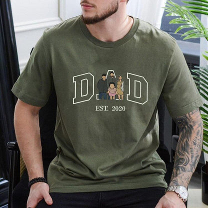 Custom Embroidered Dad Sweatshirt with Family Portrait | Father&