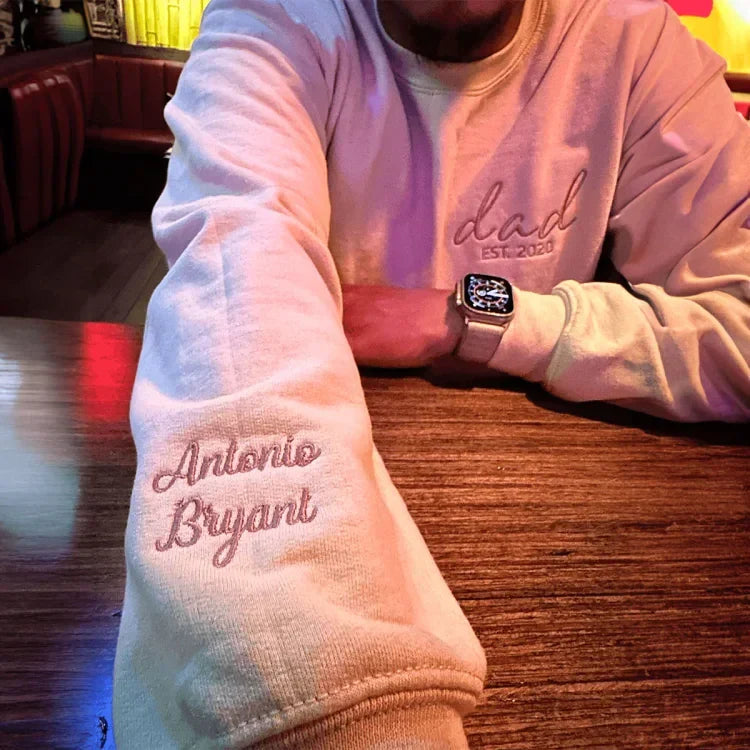 Custom Embroidered Dad Sweatshirt with Kid&