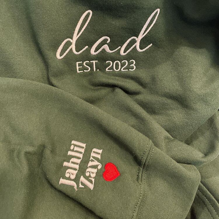 Custom Embroidered Dad Sweatshirt with Kid&
