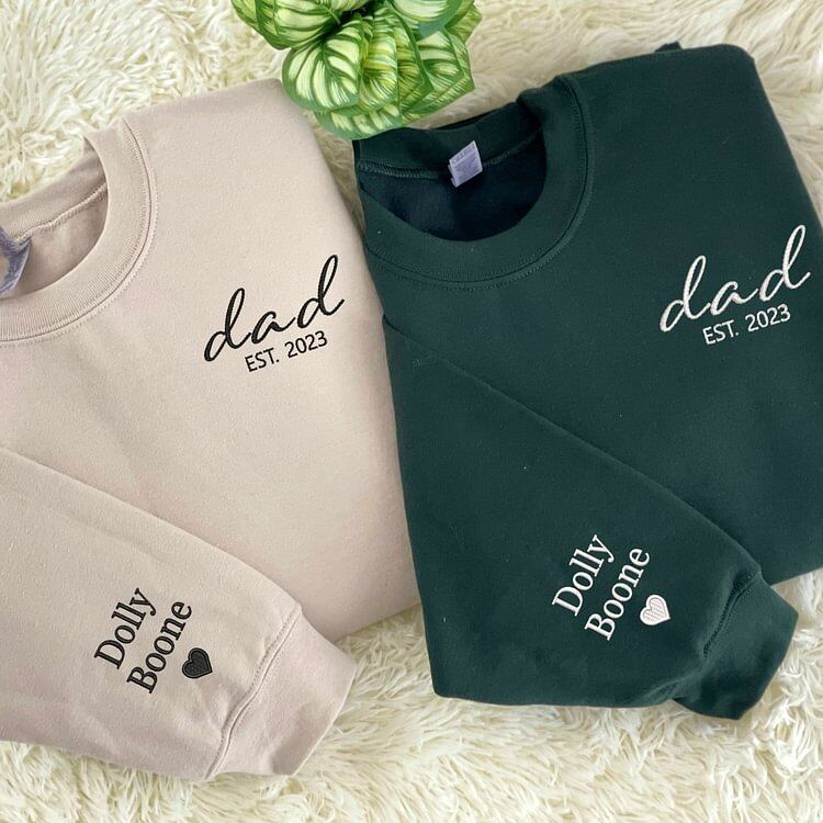 Custom Embroidered Dad Sweatshirt with Kid&