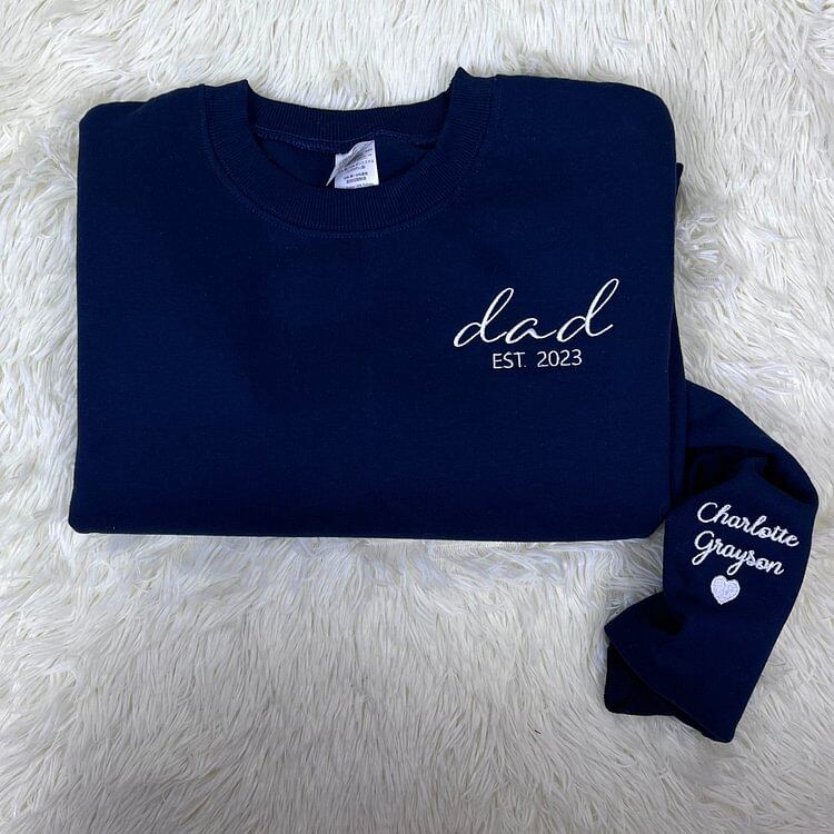 Custom Embroidered Dad Sweatshirt with Kid&