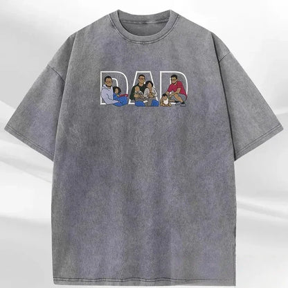 Custom Dad Photo Embroidered Vintage Washed Sweatshirt | Father's Day Gift