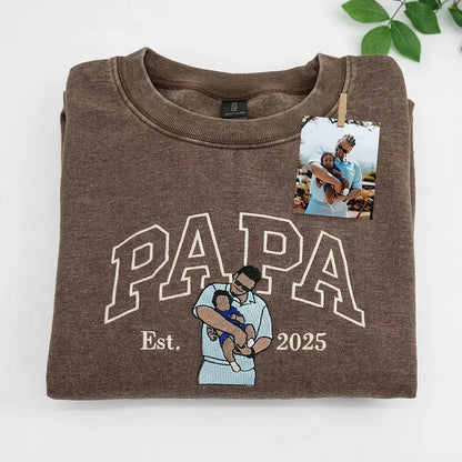 Custom DAD Photo Illustration Vintage Washed Sweatshirt | Father's Day Gift