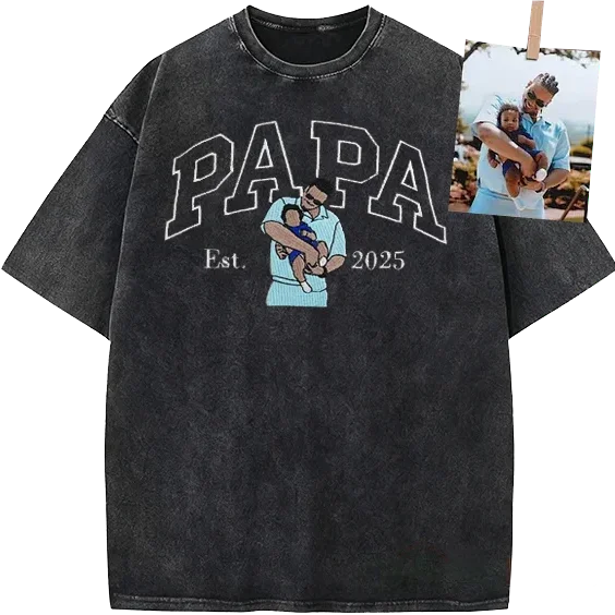 Custom DAD Photo Illustration Vintage Washed Sweatshirt | Father&