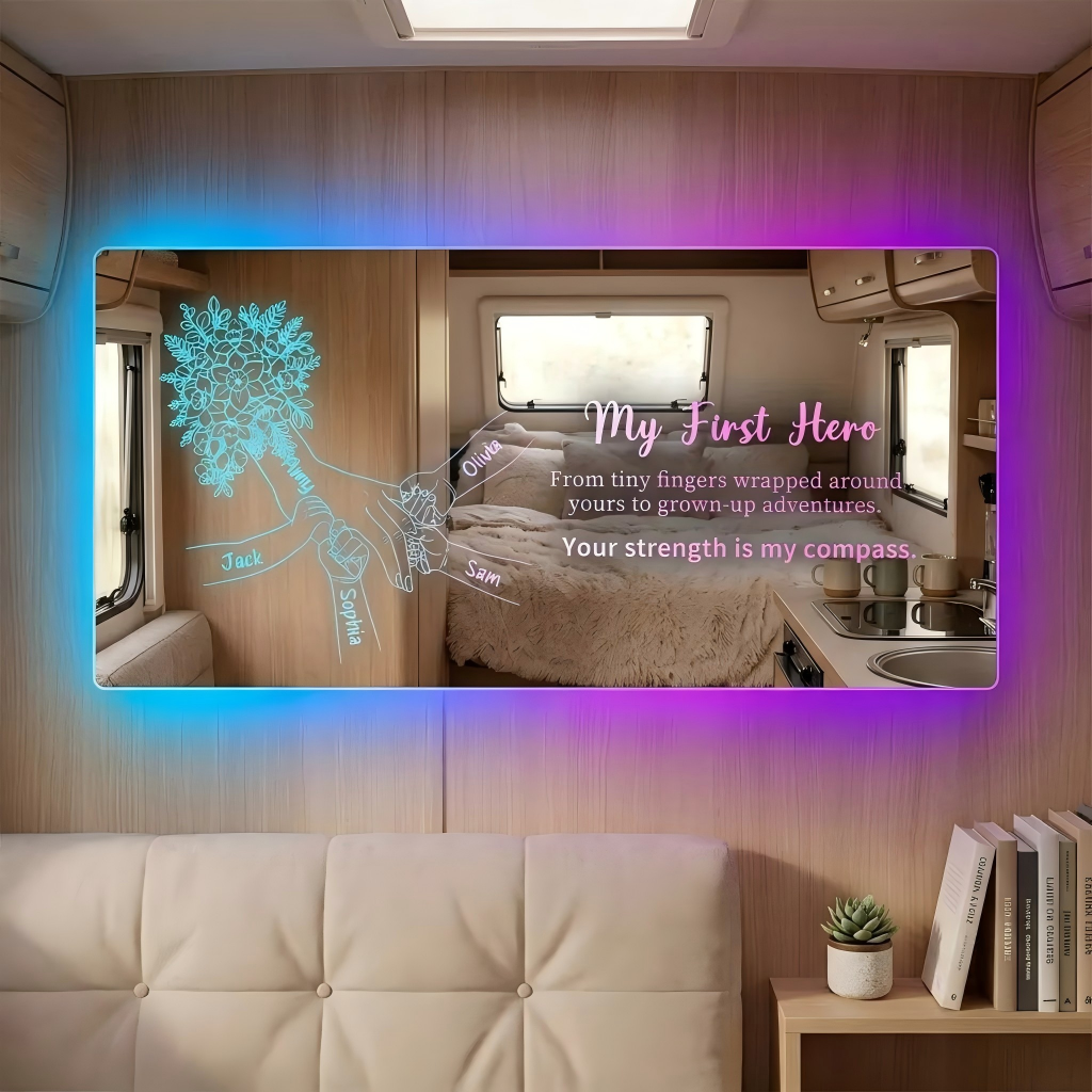 Custom Mom Holding Hands Mirror Light | Personalized Mother's Day Gift