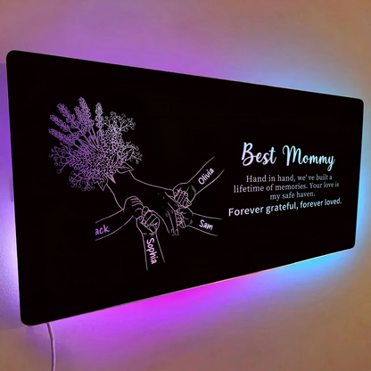 Custom Mom Holding Hands Mirror Light | Personalized Mother's Day Gift