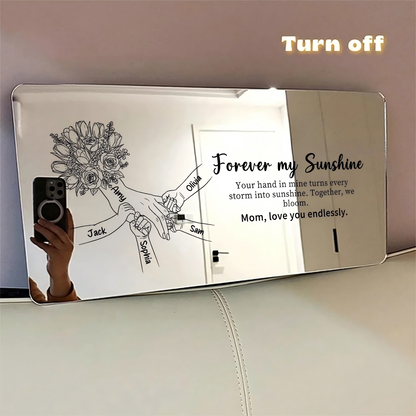 Custom Mom Holding Hands Mirror Light | Personalized Mother's Day Gift