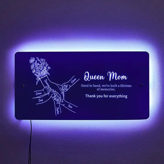 🤝Hand in Hand - Personalized Mom and Kids' Hands Mirror Light - Creative Mother's Day Gift