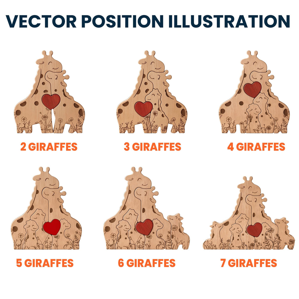 Wooden Giraffe Family Puzzle Mother&