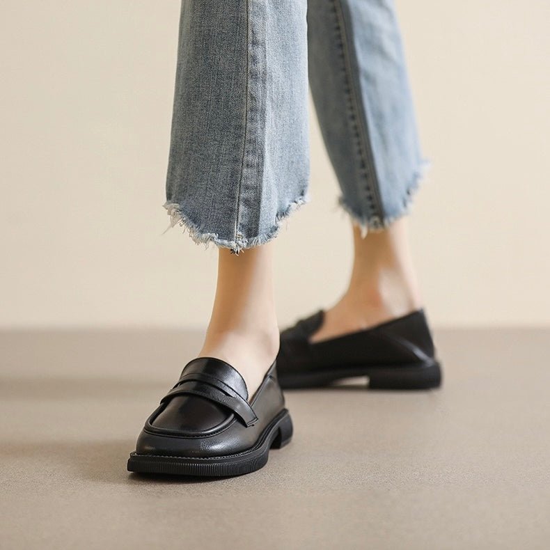 Women's Orthopedic Chunky Loafers | British Style Wide Fit Platform Shoe