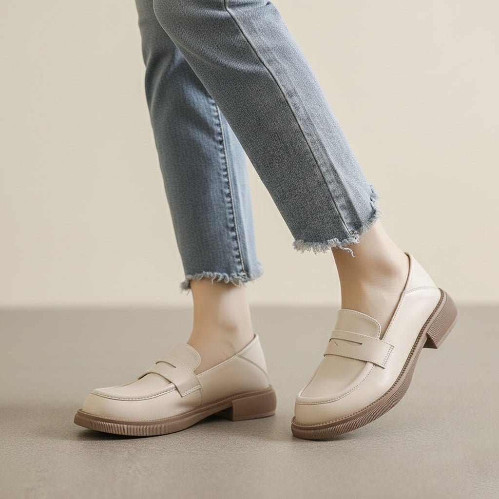 Women's Orthopedic Chunky Loafers | British Style Wide Fit Platform Shoe