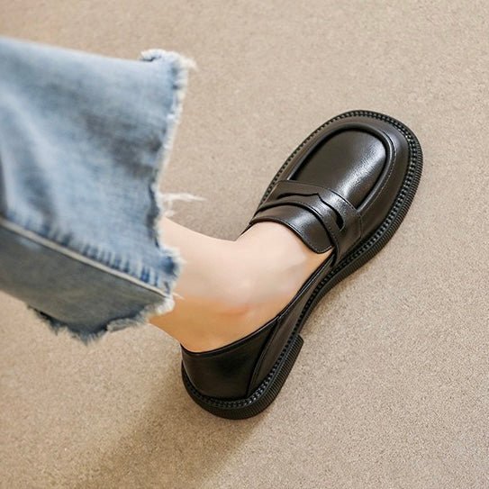 Women's Orthopedic Chunky Loafers | British Style Wide Fit Platform Shoe