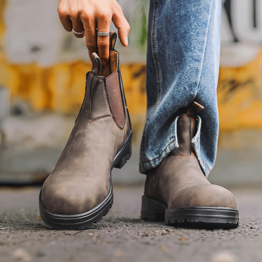Waterproof Leather Chelsea Boots–Durable, Wide Fit &amp; Arch Support