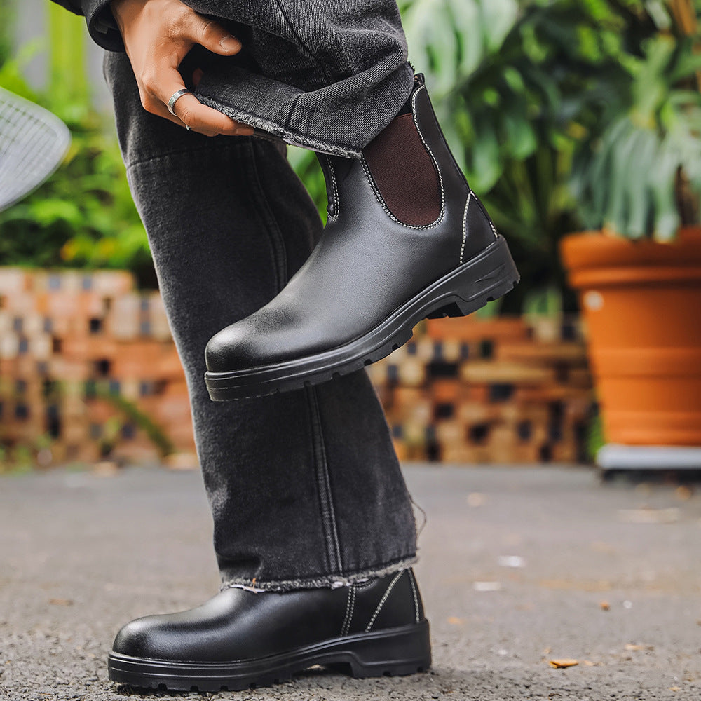 Waterproof Leather Chelsea Boots–Durable, Wide Fit &amp; Arch Support