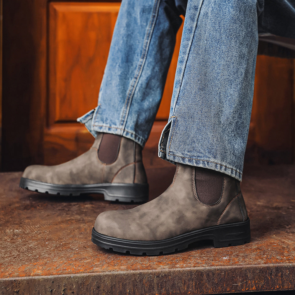Waterproof Leather Chelsea Boots–Durable, Wide Fit & Arch Support