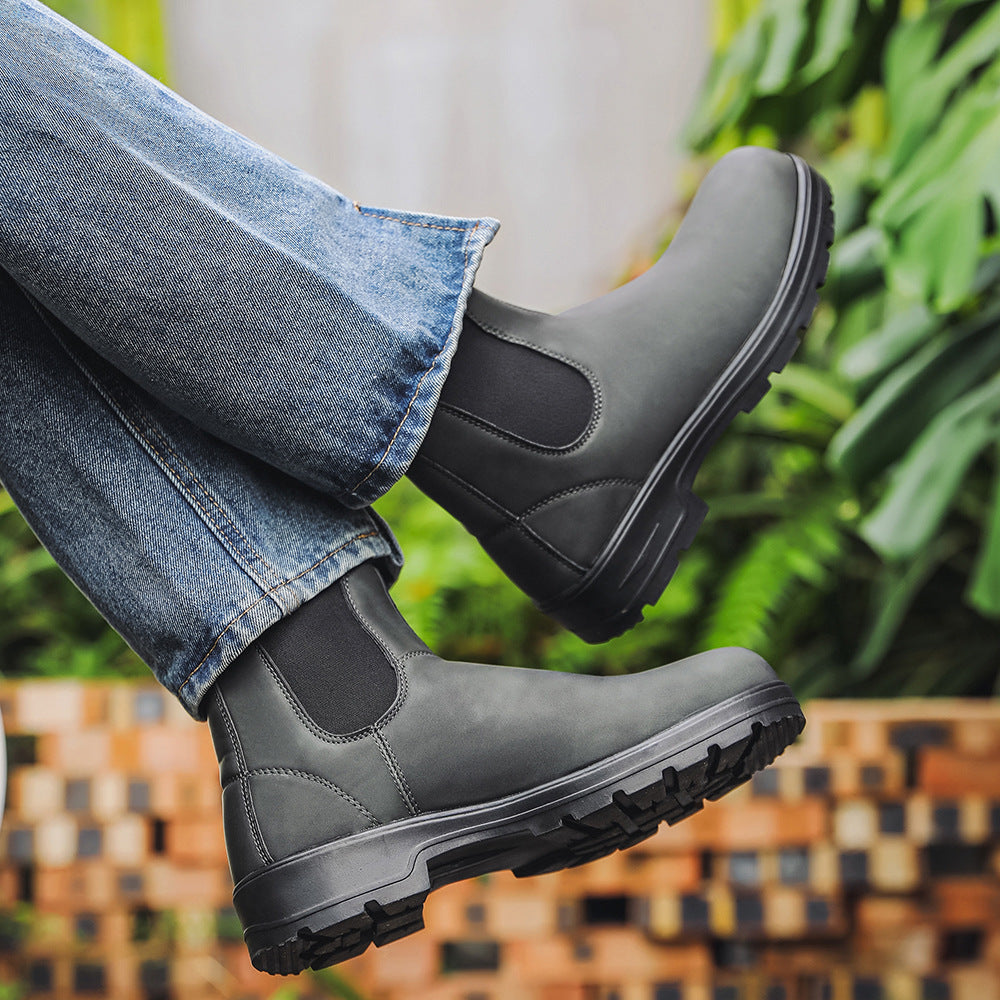 Waterproof Leather Chelsea Boots–Durable, Wide Fit &amp; Arch Support