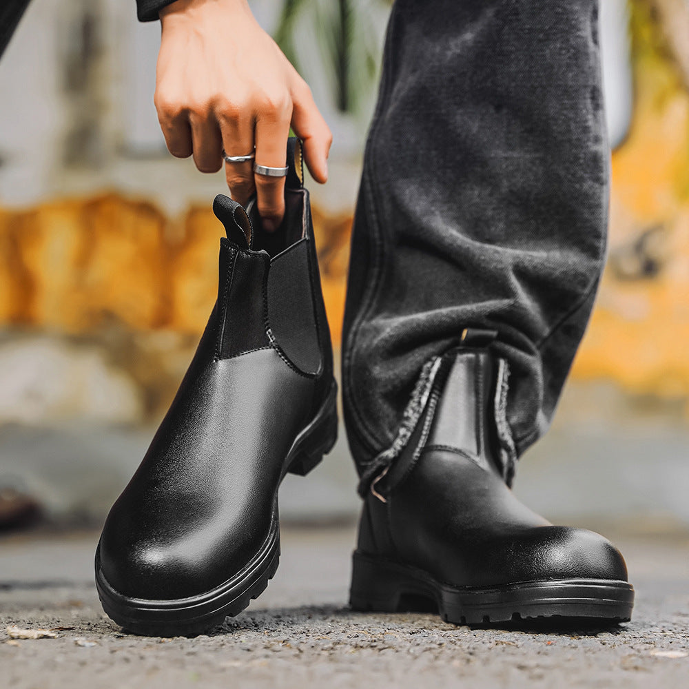 Waterproof Leather Chelsea Boots–Durable, Wide Fit &amp; Arch Support